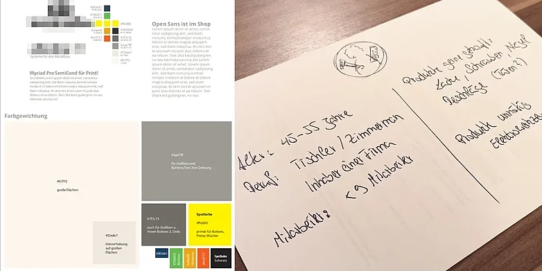 Case Study Onlineshop - Persona and color schemes