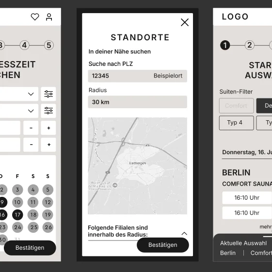 Wireframe Mockup Booking
