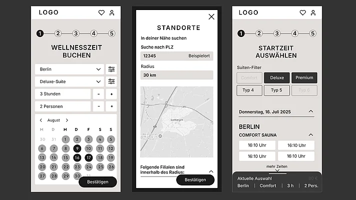 Wireframe Mockup Booking